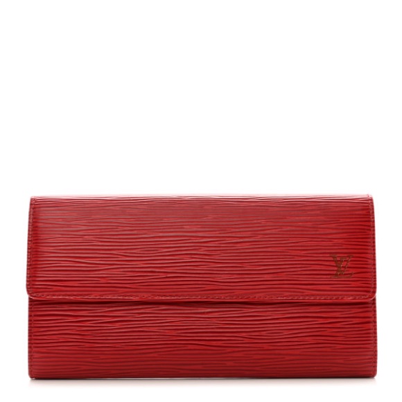 Pre-Owned Authentic Louis Vuitton Red Epi Continental Snap Wallet